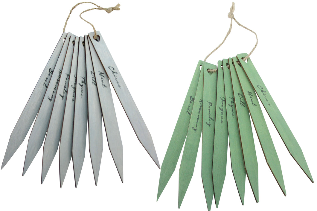 Grey/Green Wood Herb Markers