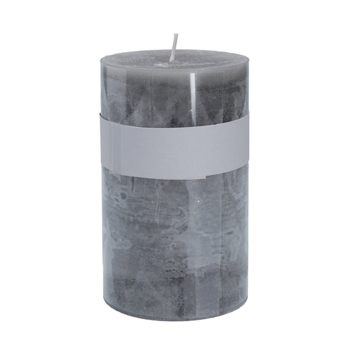 Medium Grey Fresh Linen Scented Pillar Candle
