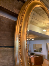 Load image into Gallery viewer, Oval Beaded, Bevelled Edge Gold Mirror
