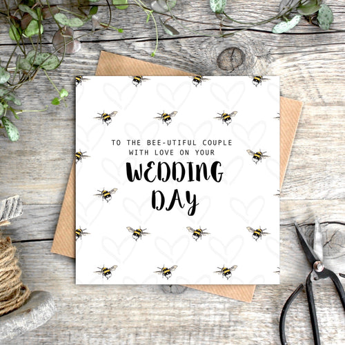 Bee-utiful Couple with Love on Your Wedding Day Card