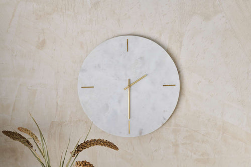 Besa Marble Clock - White
