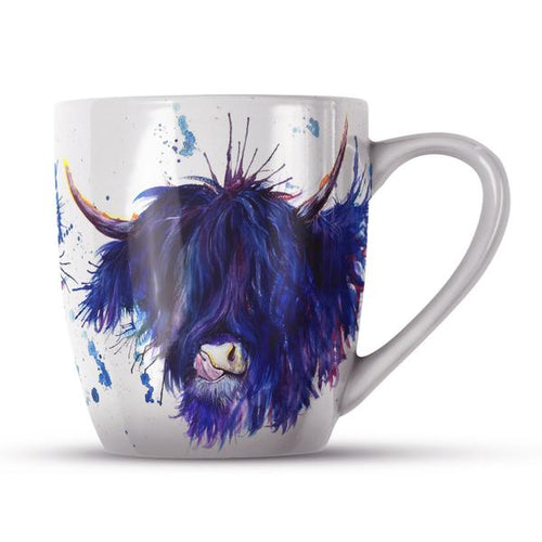 'Splatter Highland Cow' Bone China Mug