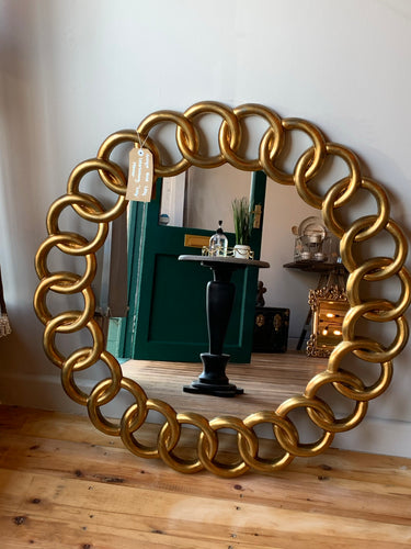 Antique Gold Leaf Interlocking 'Loop' Mirror