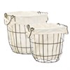 Load image into Gallery viewer, ROUND WIRE STORAGE BASKETS WITH LINING - SET OF 2