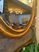 Load image into Gallery viewer, Oval Beaded, Bevelled Edge Gold Mirror